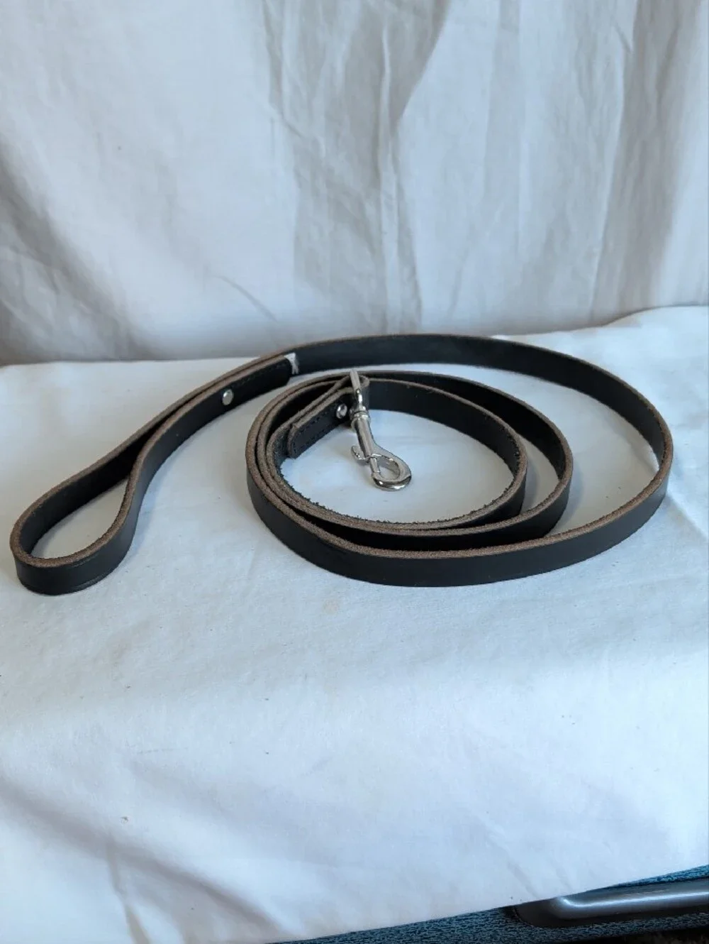 Classic Black Leather Dog Leash with Silver Hardware All Purpose For Your Pet ❤️